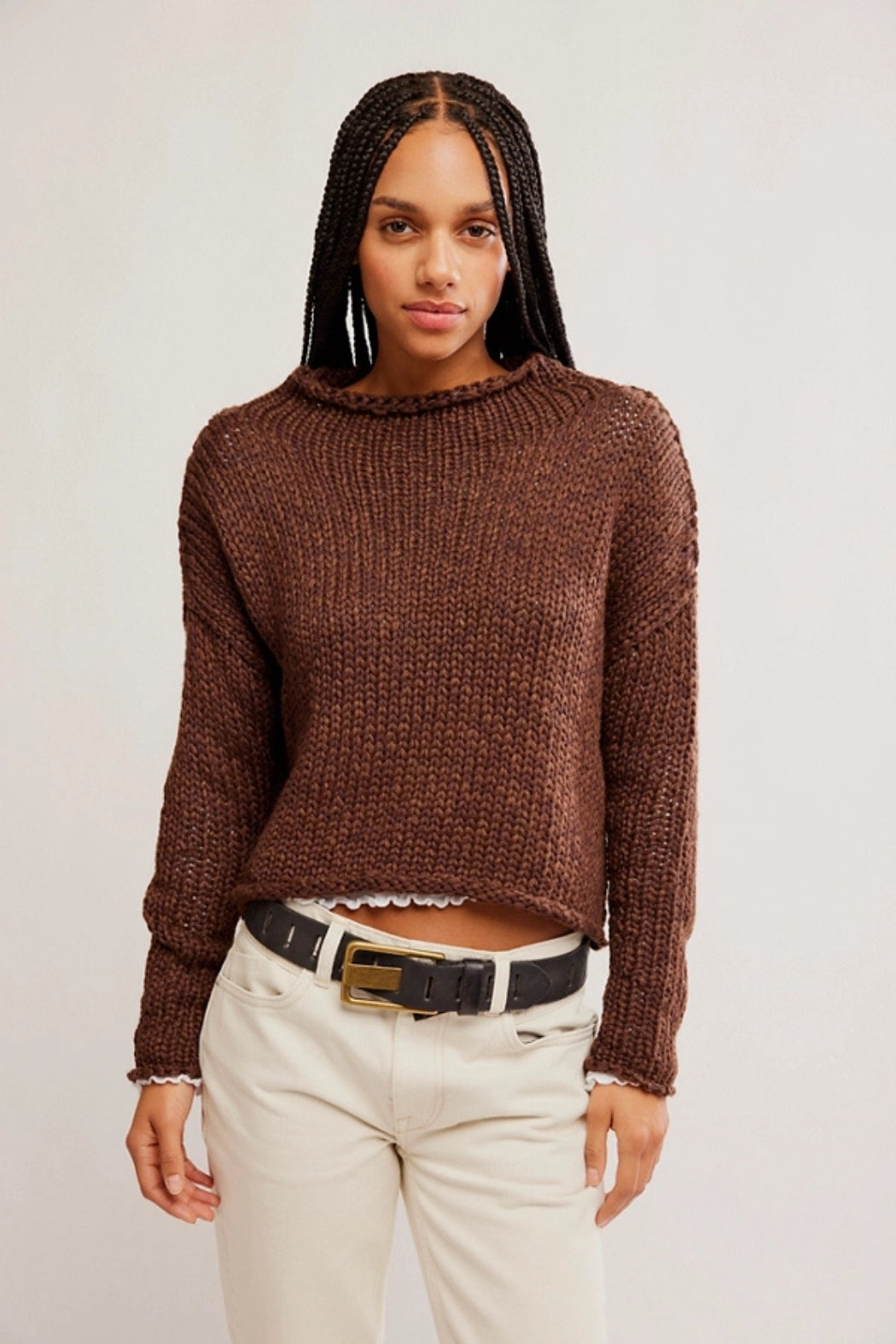Free People Opal Sweater - Chicory Coffee – Queen of Hearts and