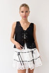 Flynn Embroidered Vest - Black