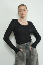 Maddie Top w/ Lace Detail - Black