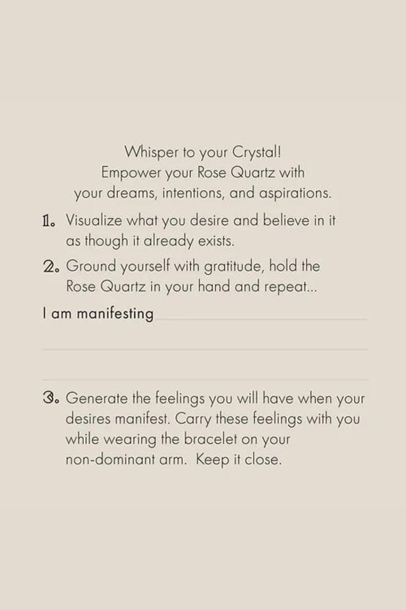 Manifesting Bracelet - One Size - Rose Quarts