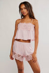 Free People Sweet Love Boxer Pink Ribbons