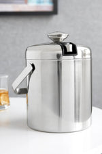 Stainless Steel Ice Bucket w/ Tongs