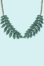 Leafy Collar Necklace - Verdigris