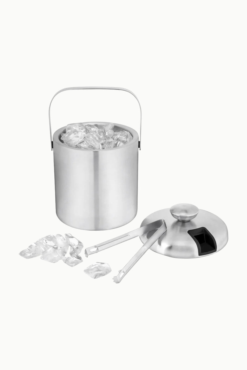 Stainless Steel Ice Bucket w/ Tongs
