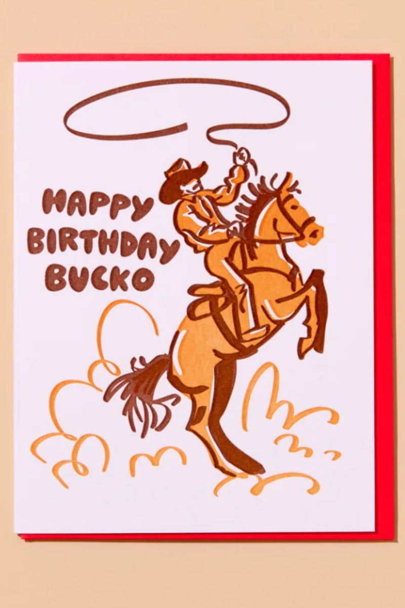 And Here We Are Card - Happy Birthday Bucko