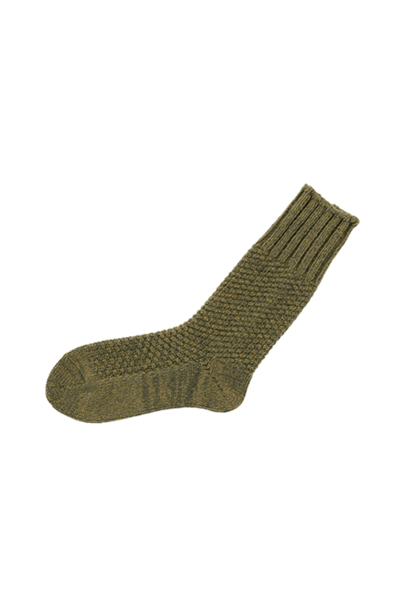 Wool Cotton Boots Socks - Moss Green