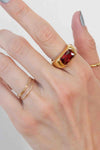 Larissa Loden Chunky Bezel Ring - 18K Gold Plated Red