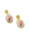 Victorian Rose Charm Drop Earrings