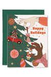 Illustrating Amy Greeting Cards - Happy Holidays Tree Decorating Card