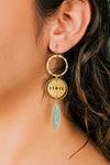 Moon Phase Amazonite Marquis Earrings