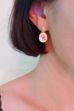 Victorian Rose Charm Drop Earrings