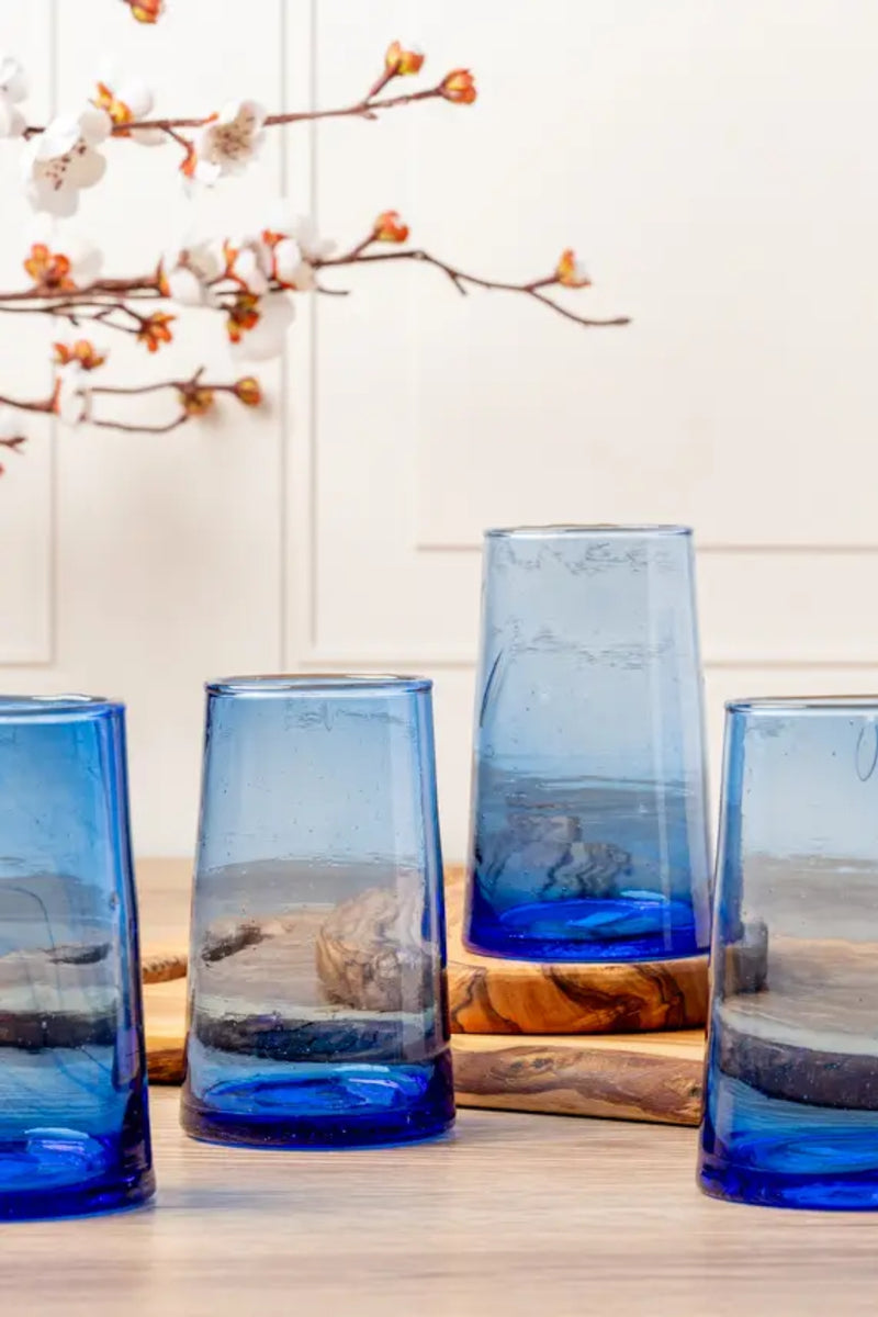 Verve Culture Moroccan Cone Large Glass - Blue