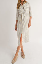 White Sand Shirt Midi Dress