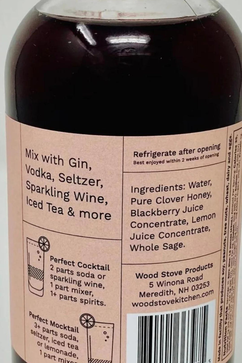 Wood Stove Kitchen Cocktail + Drink Mix - Blackberry & Sage