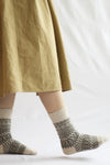 Wool Jacquard Socks - Oatmeal