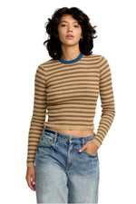 RVCA Bond Stripe Long Sleeve - Sand Dune