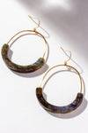 Luna Norte Stone Arc Earrings - Labradorite