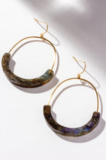 Luna Norte Stone Arc Earrings - Labradorite