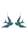 Le Chic Miami Turquoise Sparrow Hoop Earrings
