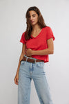 Free People Take 2 Tee Racing - Red Combo