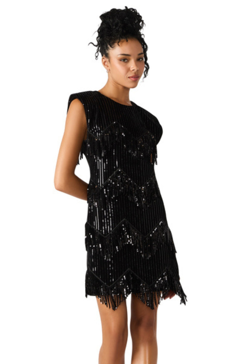 Steve Madden Astoria Sequin Mini Dress Black / M