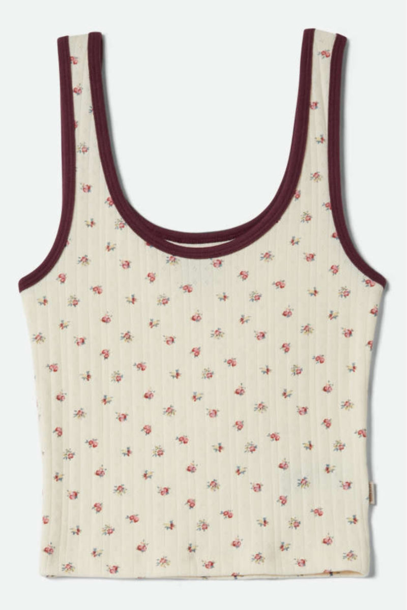 Brixton Off Duty A-Tank - Floral Pointelle