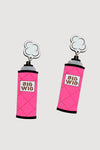 Big Wig Hair Spray Earrings - Neon Pink