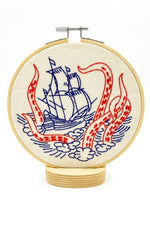 Hook, Line and Tinker Embroidery Kit - Release The Kraken