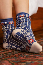 Free People Nearly Nordic Socks - Navy
