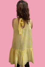 Ingrid Halter Dress - Yellow Stripe