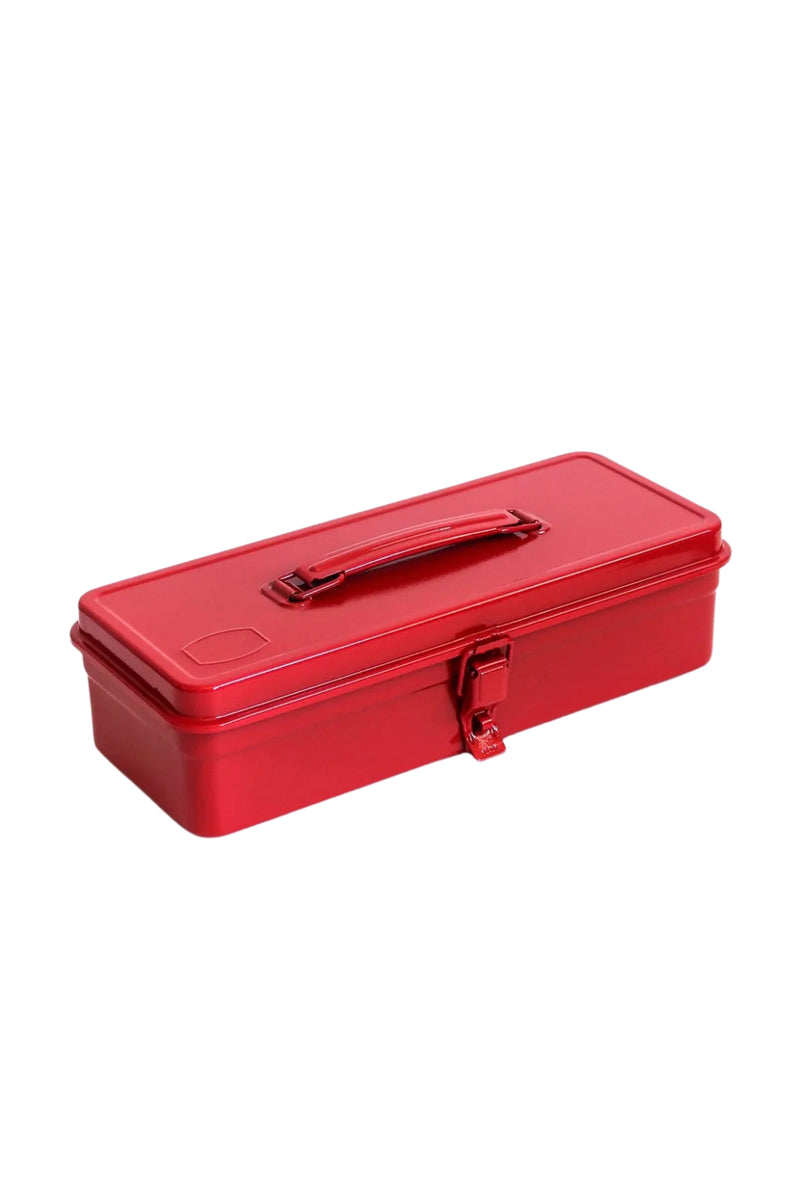 Toyo Steel Toolbox with Handle and Flat Lid- Red