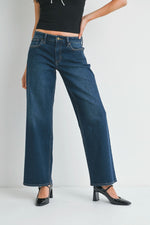 Low Rise Wide Petite Denim Dark Denim