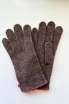 Wool/Cashmere Glove w/ Piping and Leather Button