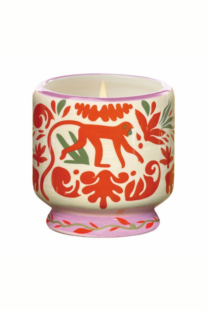 A Dopo 8 oz Hand Painted Ceramic Candle