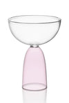 Mamo Coupe Glass - Clear + Pink