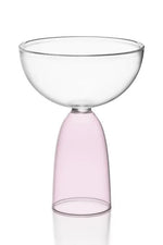 Mamo Coupe Glass - Clear + Pink