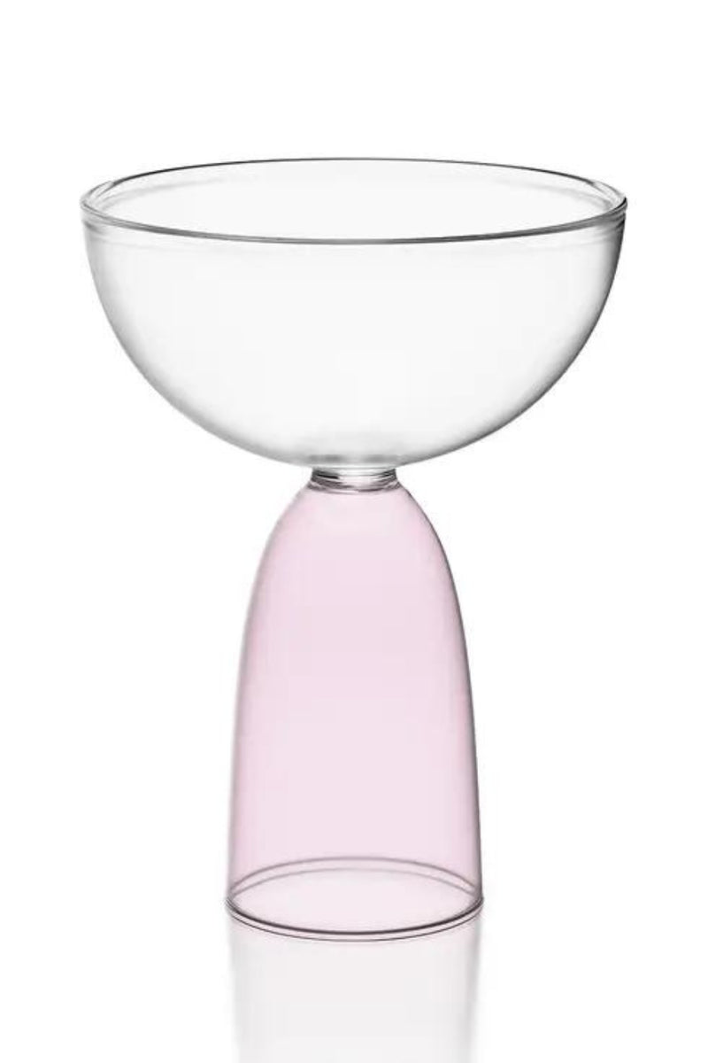 Mamo Coupe Glass - Clear + Pink