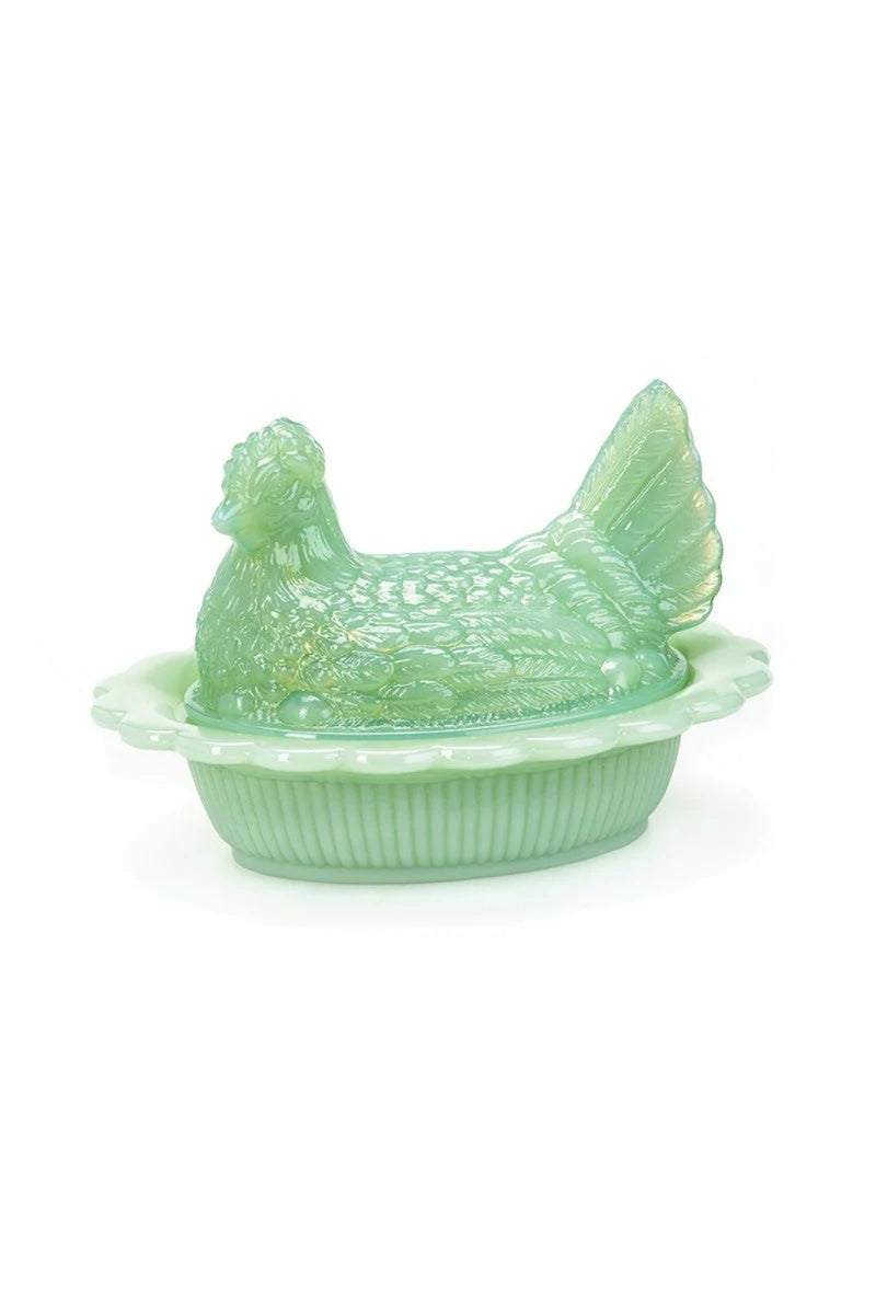 Mosser Glass Hen on Nest - Jadeite