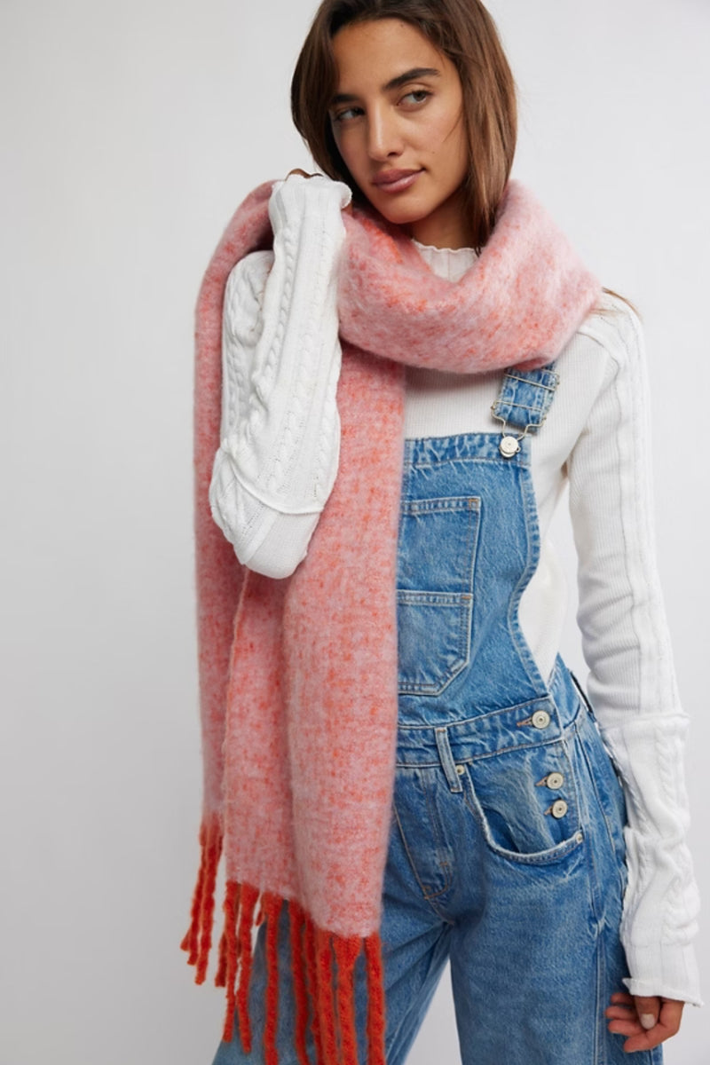 Free People Winter Chill Blanket Scarf - Pink