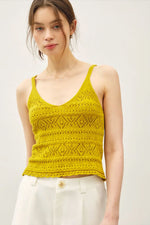 Luna Crochet Knit Tank - Ochre