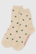 Baggu Crew Sock Cream Rosette