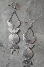 Large Full Moon Phase Earrings - Aluminum