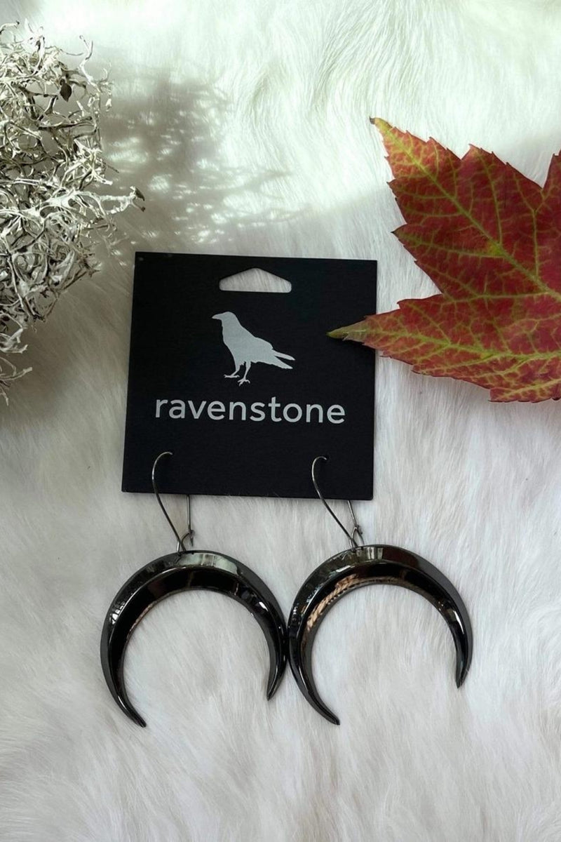 Ravenstone - The Big Midnight Moon Earrings