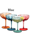 Flower Coupe Cocktail Glass - Muted Blue