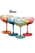 Flower Coupe Cocktail Glass - Muted Blue