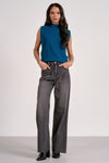 Eliza Sleeveless Mock Neck Sweater - Teal