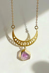 Moon Phases Necklace with Amethyst