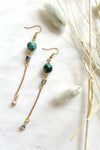 The Gwen Earring - Long Turquoise Chain Dangle Earrings