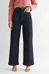 Patch Pocket Wide Leg Super Dark Denim