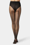 Dotted Seam Tights - Black